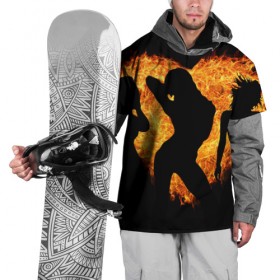 Накидка на куртку 3D с принтом Танец огня в Санкт-Петербурге, 100% полиэстер |  | любовь | огонь | пламя | сердце | танец