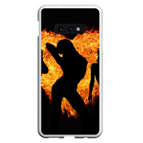Чехол для Samsung S10E с принтом Танец огня в Санкт-Петербурге, Силикон | Область печати: задняя сторона чехла, без боковых панелей | любовь | огонь | пламя | сердце | танец
