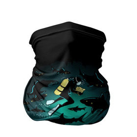 Бандана-труба 3D с принтом Подводный мир в Санкт-Петербурге, 100% полиэстер, ткань с особыми свойствами — Activecool | плотность 150‒180 г/м2; хорошо тянется, но сохраняет форму | fish | ocean | predator | sea | shark | under | акула | вода | дайвер | дайвинг | море | океан | рыба | хищник