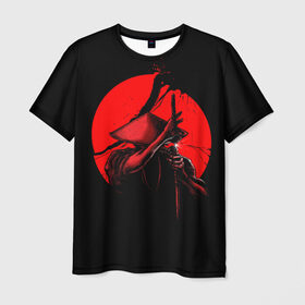 Мужская футболка 3D с принтом Сила самурая в Санкт-Петербурге, 100% полиэфир | прямой крой, круглый вырез горловины, длина до линии бедер | china | galaxy | japan | moon | planet | samurai | space | воин | галактика | китай | космос | луна | мастер | планета | самурай | япония