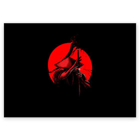 Поздравительная открытка с принтом Сила самурая в Санкт-Петербурге, 100% бумага | плотность бумаги 280 г/м2, матовая, на обратной стороне линовка и место для марки
 | china | galaxy | japan | moon | planet | samurai | space | воин | галактика | китай | космос | луна | мастер | планета | самурай | япония