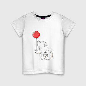 Детская футболка хлопок с принтом Белый Мишка в Санкт-Петербурге, 100% хлопок | круглый вырез горловины, полуприлегающий силуэт, длина до линии бедер | christmas | hipster | new year | winter | зима | новый год | рождество | хипстер