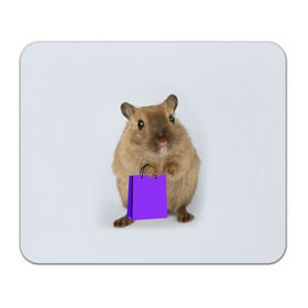 Коврик прямоугольный с принтом Хомяк с сумкой в Санкт-Петербурге, натуральный каучук | размер 230 х 185 мм; запечатка лицевой стороны | Тематика изображения на принте: грызун | животные | крыса | мышь | хомяк | яблоко