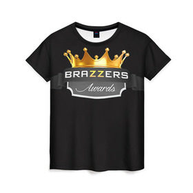 Женская футболка 3D с принтом Brazzers awards в Санкт-Петербурге, 100% полиэфир ( синтетическое хлопкоподобное полотно) | прямой крой, круглый вырез горловины, длина до линии бедер | Тематика изображения на принте: 