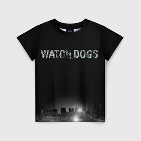 Детская футболка 3D с принтом Watch Dogs 2 в Санкт-Петербурге, 100% гипоаллергенный полиэфир | прямой крой, круглый вырез горловины, длина до линии бедер, чуть спущенное плечо, ткань немного тянется | dogs | ubisoft | watch | watchdogs | псы | сторожевые | хакер