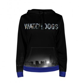 Женская толстовка 3D с принтом Watch Dogs 2 в Санкт-Петербурге, 100% полиэстер  | двухслойный капюшон со шнурком для регулировки, мягкие манжеты на рукавах и по низу толстовки, спереди карман-кенгуру с мягким внутренним слоем. | dogs | ubisoft | watch | watchdogs | псы | сторожевые | хакер