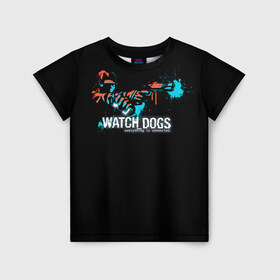 Детская футболка 3D с принтом Watch Dogs 2 в Санкт-Петербурге, 100% гипоаллергенный полиэфир | прямой крой, круглый вырез горловины, длина до линии бедер, чуть спущенное плечо, ткань немного тянется | dogs | ubisoft | watch | watchdogs | псы | сторожевые | хакер