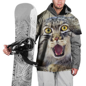 Накидка на куртку 3D с принтом Дикий кот в Санкт-Петербурге, 100% полиэстер |  | Тематика изображения на принте: animal | cat | eyes | jaws | predator | teeth | wild | взгляд | дикий | животное | клыки | кот | пасть | хищник
