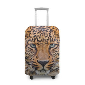 Чехол для чемодана 3D с принтом Леопард в Санкт-Петербурге, 86% полиэфир, 14% спандекс | двустороннее нанесение принта, прорези для ручек и колес | animal | leopard | look | predator | spotted | wild | взгляд | дикий | животное | леопард | пятнистый | хищник