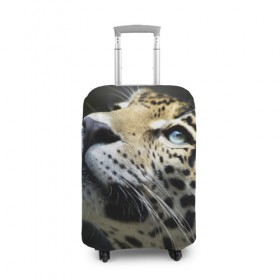Чехол для чемодана 3D с принтом Леопард в Санкт-Петербурге, 86% полиэфир, 14% спандекс | двустороннее нанесение принта, прорези для ручек и колес | 