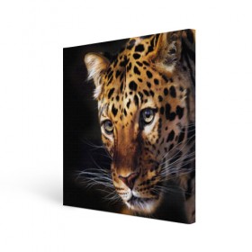 Холст квадратный с принтом Леопард в Санкт-Петербурге, 100% ПВХ |  | animal | leopard | look | predator | spotted | wild | взгляд | дикий | животное | леопард | пятнистый | хищник