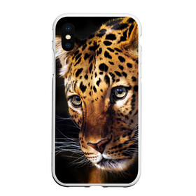 Чехол для iPhone XS Max матовый с принтом Леопард в Санкт-Петербурге, Силикон | Область печати: задняя сторона чехла, без боковых панелей | animal | leopard | look | predator | spotted | wild | взгляд | дикий | животное | леопард | пятнистый | хищник