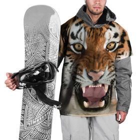 Накидка на куртку 3D с принтом Тигр в Санкт-Петербурге, 100% полиэстер |  | animal | predator | striped | tiger | view | wild | взгляд | дикий | животное | полосатый | тигр | хищник