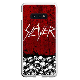 Чехол для Samsung S10E с принтом Slayer Red в Санкт-Петербурге, Силикон | Область печати: задняя сторона чехла, без боковых панелей | Тематика изображения на принте: metal | rock | метал | рок | слэйер | трэш | череп