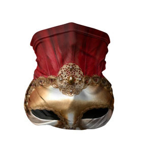 Бандана-труба 3D с принтом Венецианская маска в Санкт-Петербурге, 100% полиэстер, ткань с особыми свойствами — Activecool | плотность 150‒180 г/м2; хорошо тянется, но сохраняет форму | венеция | италия | карнавал | красный | лицо | перья