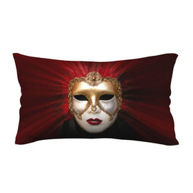 Подушка 3D антистресс с принтом Венецианская маска в Санкт-Петербурге, наволочка — 100% полиэстер, наполнитель — вспененный полистирол | состоит из подушки и наволочки на молнии | венеция | италия | карнавал | красный | лицо | перья