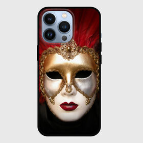 Чехол для iPhone 13 Pro с принтом Венецианская маска в Санкт-Петербурге,  |  | Тематика изображения на принте: венеция | италия | карнавал | красный | лицо | перья