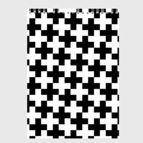 Скетчбук с принтом Крест в Санкт-Петербурге, 100% бумага
 | 48 листов, плотность листов — 100 г/м2, плотность картонной обложки — 250 г/м2. Листы скреплены сверху удобной пружинной спиралью | cross | крест | оптическая иллюзия | орнамент | узор | чёрно белый