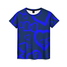 Женская футболка 3D с принтом Ночная романтика в Санкт-Петербурге, 100% полиэфир ( синтетическое хлопкоподобное полотно) | прямой крой, круглый вырез горловины, длина до линии бедер | love is | влюблённый | любовь | ночь | романтика | сердечки | сердце