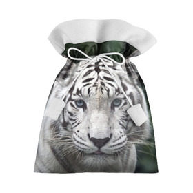 Подарочный 3D мешок с принтом Белый тигр в Санкт-Петербурге, 100% полиэстер | Размер: 29*39 см | animal | jungle | look | predator | tiger | white | wild | белый | взгляд | джунгли | дикий | животное | тигр | хищник