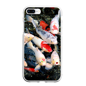 Чехол для iPhone 7Plus/8 Plus матовый с принтом Koi Fish (карпы кои) в Санкт-Петербурге, Силикон | Область печати: задняя сторона чехла, без боковых панелей | Тематика изображения на принте: bright | brocade | carp | color | decorative | depth | exotic | fish | koi | koi fish | sea | water | вода | глубина | декоративные | карпы | кои | море | парчовый | рыбки | цвет | экзотические | яркий