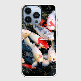 Чехол для iPhone 13 Pro с принтом Koi Fish (карпы кои) в Санкт-Петербурге,  |  | bright | brocade | carp | color | decorative | depth | exotic | fish | koi | koi fish | sea | water | вода | глубина | декоративные | карпы | кои | море | парчовый | рыбки | цвет | экзотические | яркий