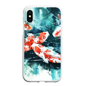 Чехол для iPhone XS Max матовый с принтом Koi Fish (карпы кои) в Санкт-Петербурге, Силикон | Область печати: задняя сторона чехла, без боковых панелей | Тематика изображения на принте: bright | brocade | carp | color | decorative | depth | exotic | fish | koi | koi fish | sea | water | вода | глубина | декоративные | карпы | кои | море | парчовый | рыбки | цвет | экзотические | яркий