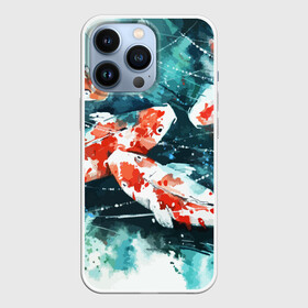 Чехол для iPhone 13 Pro с принтом Koi Fish (карпы кои) в Санкт-Петербурге,  |  | bright | brocade | carp | color | decorative | depth | exotic | fish | koi | koi fish | sea | water | вода | глубина | декоративные | карпы | кои | море | парчовый | рыбки | цвет | экзотические | яркий