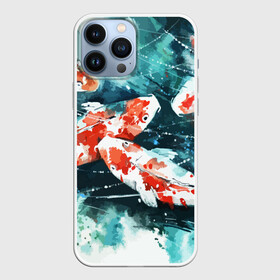 Чехол для iPhone 13 Pro Max с принтом Koi Fish (карпы кои) в Санкт-Петербурге,  |  | bright | brocade | carp | color | decorative | depth | exotic | fish | koi | koi fish | sea | water | вода | глубина | декоративные | карпы | кои | море | парчовый | рыбки | цвет | экзотические | яркий