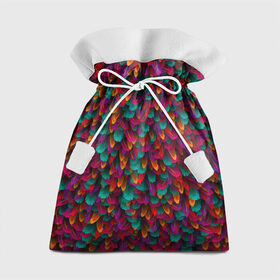 Подарочный 3D мешок с принтом Перья в Санкт-Петербурге, 100% полиэстер | Размер: 29*39 см | Тематика изображения на принте: петух | попугай | птица | разноцветный | текстура | чудо