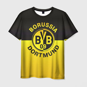 Мужская футболка 3D с принтом Borussia Dortmund FC в Санкт-Петербурге, 100% полиэфир | прямой крой, круглый вырез горловины, длина до линии бедер | боруссия | германия | дортмунд | клуб | фк | футбол | футбольный