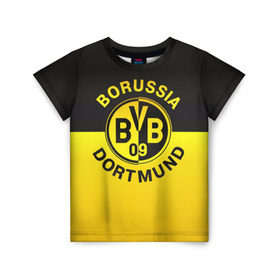 Детская футболка 3D с принтом Borussia Dortmund FC в Санкт-Петербурге, 100% гипоаллергенный полиэфир | прямой крой, круглый вырез горловины, длина до линии бедер, чуть спущенное плечо, ткань немного тянется | боруссия | германия | дортмунд | клуб | фк | футбол | футбольный