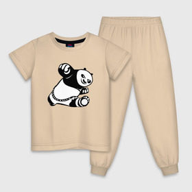 Детская пижама хлопок с принтом Панда в Санкт-Петербурге, 100% хлопок |  брюки и футболка прямого кроя, без карманов, на брюках мягкая резинка на поясе и по низу штанин
 | кунг фу | мульт | панда