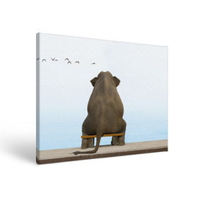 Холст прямоугольный с принтом Слон и журавли в Санкт-Петербурге, 100% ПВХ |  | Тематика изображения на принте: bench | coast | cranes | dream | elephant | flight | sea | sitting | берег | журавли | мечты | море | полет | сидит | скамейка | слон