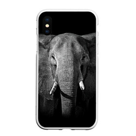 Чехол для iPhone XS Max матовый с принтом Слон в Санкт-Петербурге, Силикон | Область печати: задняя сторона чехла, без боковых панелей | animal | big | black   white | elephant | wild | большой | дикий | животное | слон | черно   белый