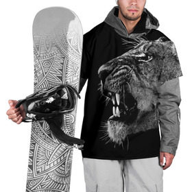 Накидка на куртку 3D с принтом Львица в Санкт-Петербурге, 100% полиэстер |  | animal | fangs | head | lion | lioness | predator | teeth | wild | голова | дикая | животное | клыки | лев | львица | оскал | хищник