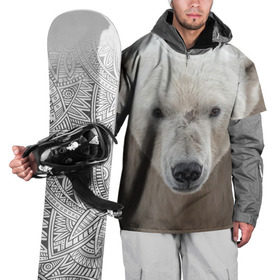 Накидка на куртку 3D с принтом Белый медведь в Санкт-Петербурге, 100% полиэстер |  | animal | bear | eyes | head | north | polar | predator | white | wild | белый | взгляд | голова | дикий | животное | медведь | полярный | север | хищник