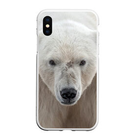 Чехол для iPhone XS Max матовый с принтом Белый медведь в Санкт-Петербурге, Силикон | Область печати: задняя сторона чехла, без боковых панелей | animal | bear | eyes | head | north | polar | predator | white | wild | белый | взгляд | голова | дикий | животное | медведь | полярный | север | хищник