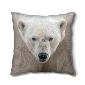 Подушка 3D с принтом Белый медведь в Санкт-Петербурге, наволочка – 100% полиэстер, наполнитель – холлофайбер (легкий наполнитель, не вызывает аллергию). | состоит из подушки и наволочки. Наволочка на молнии, легко снимается для стирки | animal | bear | eyes | head | north | polar | predator | white | wild | белый | взгляд | голова | дикий | животное | медведь | полярный | север | хищник