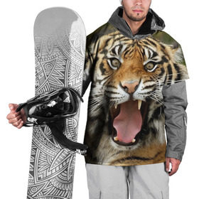 Накидка на куртку 3D с принтом Тигр в Санкт-Петербурге, 100% полиэстер |  | angry | animal | beast | jaws | predator | teeth | tiger | животное | зверь | злой | клыки | оскал | пасть | тигр | хищник