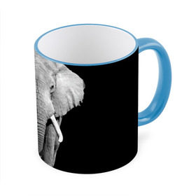 Кружка 3D с принтом Слон в Санкт-Петербурге, керамика | ёмкость 330 мл | africa | big | black   white | elephant is an animal | shroud | tusks | африка | бивни | большой | животное | идет | савана | слон | черно   белый
