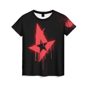 Женская футболка 3D с принтом cs:go - Astralis (Black collection) в Санкт-Петербурге, 100% полиэфир ( синтетическое хлопкоподобное полотно) | прямой крой, круглый вырез горловины, длина до линии бедер | 0x000000123 | astralis | cs | csgo | астралис | кс | ксго