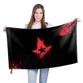 Флаг 3D с принтом cs:go - Astralis (Black collection) в Санкт-Петербурге, 100% полиэстер | плотность ткани — 95 г/м2, размер — 67 х 109 см. Принт наносится с одной стороны | Тематика изображения на принте: 0x000000123 | astralis | cs | csgo | астралис | кс | ксго