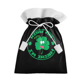 Подарочный 3D мешок с принтом Ireland, Kiss me, I`m Irish в Санкт-Петербурге, 100% полиэстер | Размер: 29*39 см | animation | background | black | clover | four | green | hat | im irish | ireland | kiss me | leaf | petal | printing | smile | анимация | зелёный | ирландец | ирландия | клевер | лепесток | листок | меня | печать | поцелуй | улыбка | фон | черный | четыр