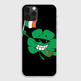 Чехол для iPhone 12 Pro Max с принтом Ирландия клевер с флагом в Санкт-Петербурге, Силикон |  | animation | background | black | clover | flag | ireland | smile | stick | teeth | анимация | зубы | ирландия | клевер | очки | палка | улыбка | флаг | фон | черный