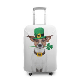 Чехол для чемодана 3D с принтом Ирландия в Санкт-Петербурге, 86% полиэфир, 14% спандекс | двустороннее нанесение принта, прорези для ручек и колес | animal | breed | clover | dog | folk | fun | funny | hat | hero | ireland | irish | saint patrick | герой | животное | ирландия | ирландский | клевер | народный | порода | прикол | святой патрик | собака | шляпа | шутка
