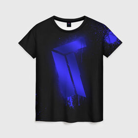 Женская футболка 3D с принтом cs:go - Titan (Black collection) в Санкт-Петербурге, 100% полиэфир ( синтетическое хлопкоподобное полотно) | прямой крой, круглый вырез горловины, длина до линии бедер | 0x000000123 | cs | csgo | titan | кс | ксго | титан