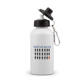 Бутылка спортивная с принтом Depeche Mode в Санкт-Петербурге, металл | емкость — 500 мл, в комплекте две пластиковые крышки и карабин для крепления | Тематика изображения на принте: дипиш | мод | рок