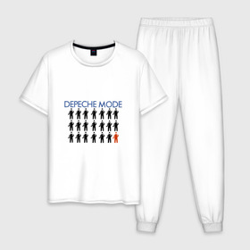 Мужская пижама хлопок с принтом Depeche Mode в Санкт-Петербурге, 100% хлопок | брюки и футболка прямого кроя, без карманов, на брюках мягкая резинка на поясе и по низу штанин
 | дипиш | мод | рок