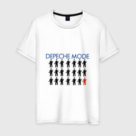 Мужская футболка хлопок с принтом Depeche Mode в Санкт-Петербурге, 100% хлопок | прямой крой, круглый вырез горловины, длина до линии бедер, слегка спущенное плечо. | Тематика изображения на принте: дипиш | мод | рок